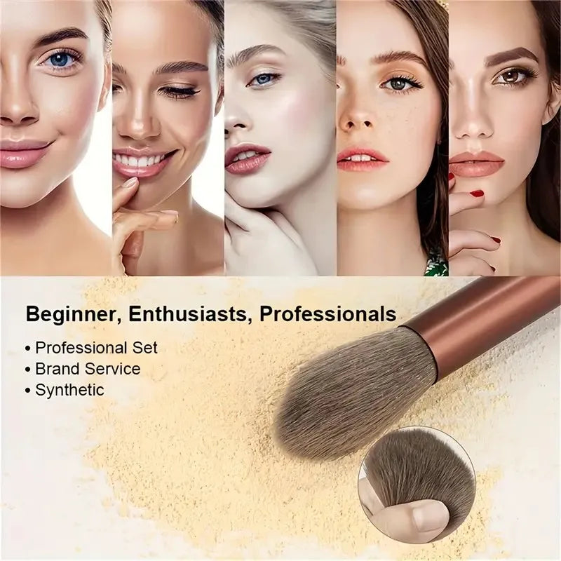 13/33pcs Professional Makeup Brush Set with Accessories for Combination Skin- Featuring Soft Brushes,Suitable for Beginners