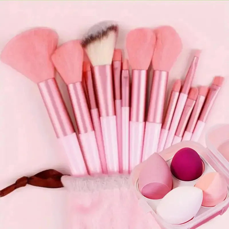 13/33pcs Professional Makeup Brush Set with Accessories for Combination Skin- Featuring Soft Brushes，Suitable for Beginners