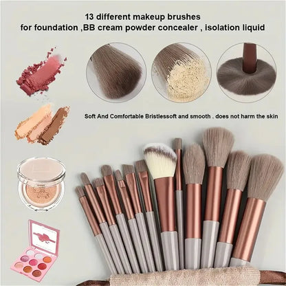 13/33pcs Professional Makeup Brush Set with Accessories for Combination Skin- Featuring Soft Brushes，Suitable for Beginners