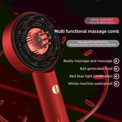 Electric scalp massager hairdressing comb infrared light wave scalp applicator essence liquid nursing intr